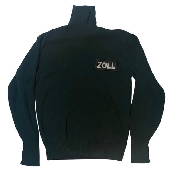 Vintage Green German Customs Agent Turtleneck Sweater Virgin Wool Blend Sz Small - Picture 1 of 5